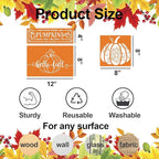Fall Stencils for Painting on Wood Pumpkin Stencil Reusable Autumn DIY Crafts Stencils for Door Mats Porch Hanger Fabrics Decor