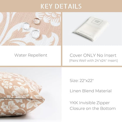 Crumbs Home Modern Farmhouse Fall Linen Indoor Outdoor Throw Pillow Cover Only - Image 5