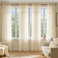 MIULEE Butter Cream Sheer Curtains 96 Inches Long 4 Panels 54 x 96 Inches | by MIULEE