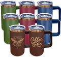 20 oz Insulated Coffee Mug with Lid, 8 Pack Stainless Steel Coffee Tumbler Bulk, Double Wall Vacuum Travel Mug with Handle, Leakproof Powder Coated Coffee Cups for Hot and Cold Drinks (Mixed,8 pack)