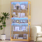 Display Cabinet with Glass Doors & LED Lights, 5 Tier Lighted Display Case by ZKIODVHome