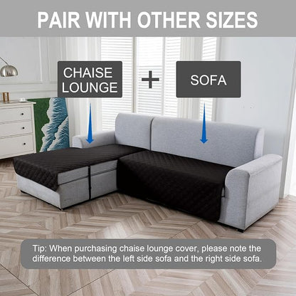 Genina L Shape Couch Cover, Sectional Couch Chaise Covers, Waterproof Washable - Image 2