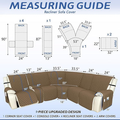 Arfntevss Recliner Sectional Couch Covers 1OO% Waterproof L Shape Sofa Cover - Image 2