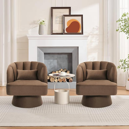 Garvee Ultra-Plush Swivel Accent Chair, 360° Barrel Lounge Chair - Image 6