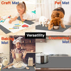 Silicone Mats for Kitchen Counter, 47.3"x23.6"(120cmx60cm) Large Heat Resistant Mat Kitchen Island Waterproof 2MM Thick Countertop Protector Mat Nons-slip Extra Large Counter Mat, Translucent Red