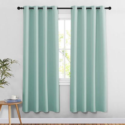 NICETOWN Aqua Blue Doorway Curtains 78 inches Long, Grommet Privacy Door by NICETOWN