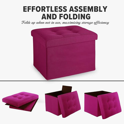 LINMAGCO Small Storage Ottoman Stool Foot Rest Stool Under Desk Stool Short - Image 6