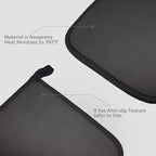Cotton and Neoprene Oven Pads Pot Holders with Pocket 8"x8.5" Dual-Function Hot Pad Set for Finger Hand Wrist Protection Heat Resistant to 428°F Black
