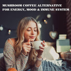 Mushroom Hot Chocolate Mix with Reishi, Mushroom Coffee Alternative Hot Cacao Powder for Energy, Mood and Immune System, Gluten Free, Vegan Mushroom Supplement, 15 Servings, 11.1 Ounce