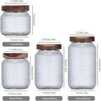 Glass Storage Jar, Food Storage Container with Airtight Bamboo Wooden Lid, Kitchen Canisters For Tea,Coffee Bean, Sugar, Candy, Cookie, Spice (1500ml, 51 Ounce)