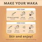 Waka Vanilla Chai Tea Mix - 100% Tea Leaves from India, Natural Spices, Unsweetened Tea Powder - No Sugar, No Additives, Up to 195 Cups (4.5oz Pouch, 195 Servings)