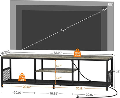 VECELO TV Stand with Power Outlets - Image 10