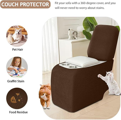 ALIECOM Recliner Sectional Couch Covers L Shape Stretch Corner Reclining - Image 5