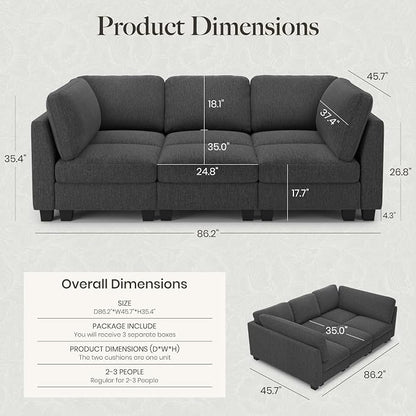 Belffin 86.2" Sectional Sleeper Sofa Bed - Image 2