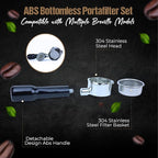 54mm Bottomless Portafilter 3 Ears ABS Handle – Fits Breville Barista Express, Bambino, Impress, Duo Temp Pro and Infuser – Includes 18g Filter Basket Hands-Free Dosing Funnel & 1.7mm Puck Screen