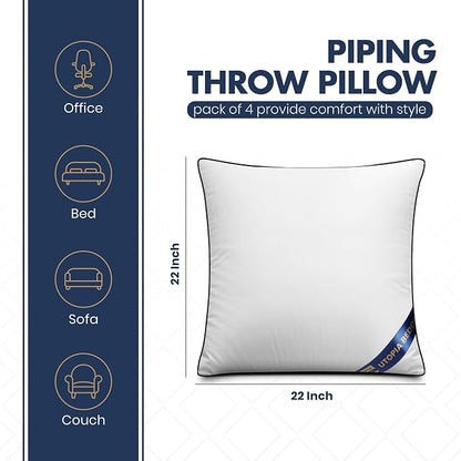 Utopia Bedding 22x22 Throw Pillow Inserts, Decorative Pillows, Plush & - Image 2