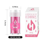 Pink Edible Glitter for Cocktails Luster Dust Edible Pink Drink Glitter Food Grade Shimmer Powder for Cakes Beverage Chocolate, 6g