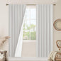 Light Grey 100% Blackout Linen Curtains 80 Inch by LAMIT