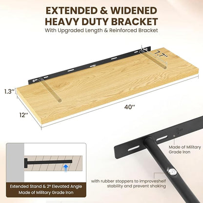 Dreamland 40" Floating Shelves for Wall, Wall-Mounted Shelves for Bedroom - Image 3