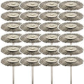 20PCS T-shaped Wire Brushes - Metal Rust Removal, Polishing, Cleaning - 38mm Diameter, 3mm Shaft - Removes Burrs, Dust, and Oxide Layer - Handles Rough Surfaces - Designed for Industrial and DIY Use