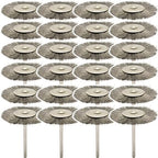 20PCS T-shaped Wire Brushes - Metal Rust Removal, Polishing, Cleaning - 38mm Diameter, 3mm Shaft - Removes Burrs, Dust, and Oxide Layer - Handles Rough Surfaces - Designed for Industrial and DIY Use