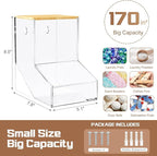 TCJJ Coffee pod organizer with bamboo lid, transparent k cup holder, 170 cubic inches capacity, can be placed on a tabletop or mounted on a wall, compatible with Nestlé coffee pod.