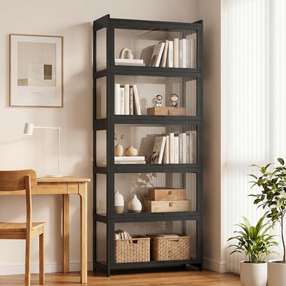 Magshion Display Cabinet with Acrylic Doors, 5-Tier Curio Cabinet - Image 3