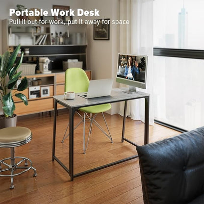 WOHOMO Folding Desk, Small Writing Desk 39.4", Space-Saving Foldable Laptop - Image 7