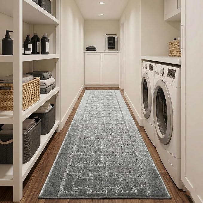 Runner Rug 22 ft, Extra Long Non-Slip Washable Rug, Rubber Backing, Rolled in - Image 9