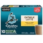 Caribou Coffee Vanilla Vibes Oatmilk Latte, One Step Latte Single Serve Keurig K-Cup Pods, 60 Count (6 Packs of 10)