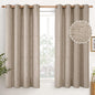 YoungsTex Oatmeal Linen Curtains 45 Inch Length, Burlap Semi Sheer Drapes by YoungsTex