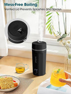 balbali 18.6oz Portable Kettle for Travel 100-250V Dual Voltage for International/Global/Europe - 6 Preset Travel Electric Kettle Hot Water Boiler/Heater/Warmer/Tea Maker - Black