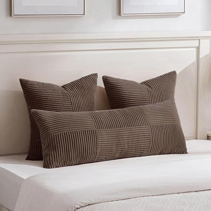 Fancy Homi 2 Packs Dark Brown Decorative Throw Pillow Covers 22x22 Inch - Image 5