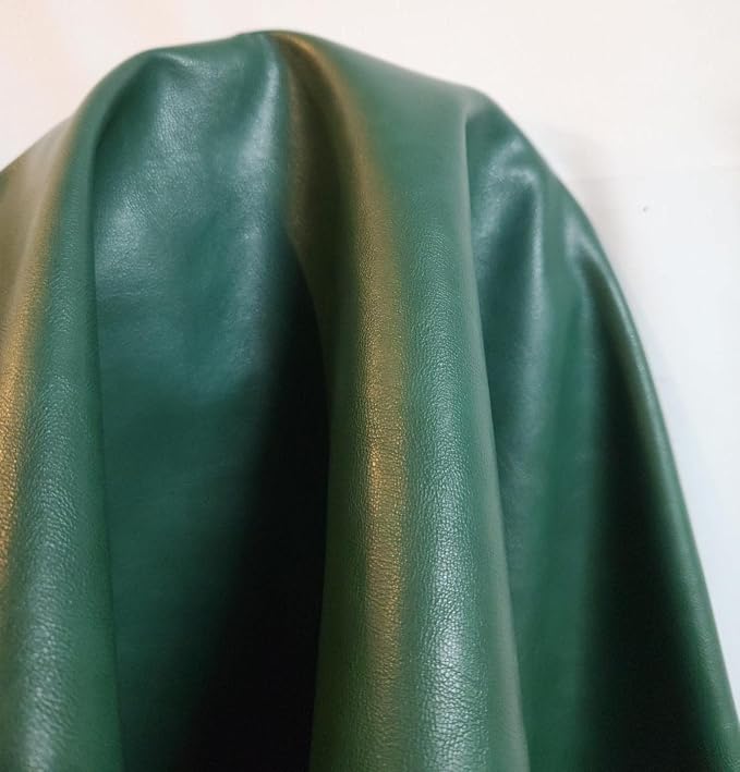 Hunter Green Soft Faux Leather Fabric PU Leather by The Yard Synthetic Pleather - Image 9