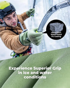 Waterproof Winter Gloves with Grip, Balaena Freezer Gloves for Light Duty Work & Outdoor Adventure, Hiking, Farming, Washing, Ice Fishing, Green, Small