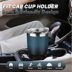 30 oz Tumbler with Lids and Straws, Stainless Steel Insulated Coffee Tumbler, Double Wall Vacuum Insulated Travel Mug Cup, Leakproof Thermal Coffee Cup for Hot and Cold Drinks (Blue Black)