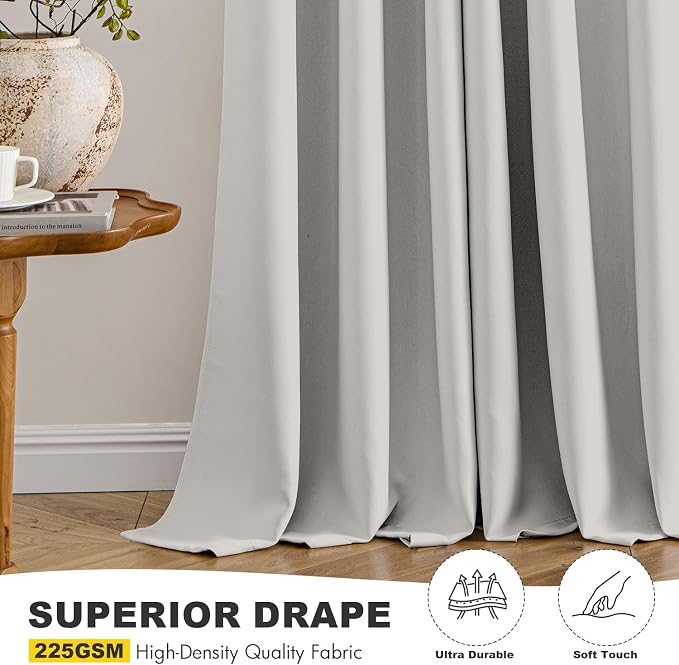 MIULEE Blackout Curtains for Bedroom 2 Panels 40x63 Inch Long Natural White | - Image 5