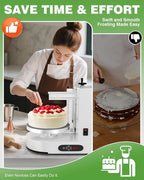 PYY Cake Decorating Machine - 4-12 Inch Automatic Cake Cream Spreading Machine for Cake Smoothing Machine, Electric Cake Turntable 60-320 RPM with Graduated Scrapers Maquina Para Decorar Pasteles