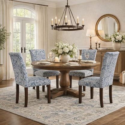HomePop Classic Parsons Dining Chair -Denim Jacobean Print - Image 2