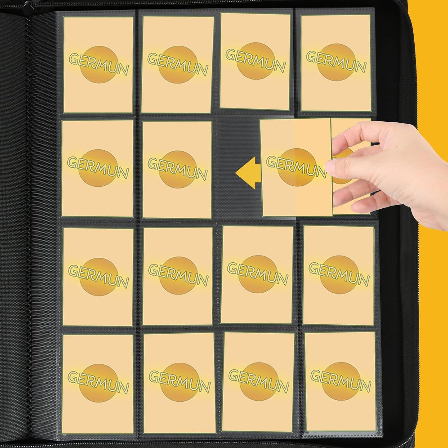 Trading Card Binder 16 Pocket, Foalgo PU Cover Card Binder for 1000+ Cards, Premium Trading Card Holder Folders, Double Sided Pocket Card Album for MTG, TCG (Black)