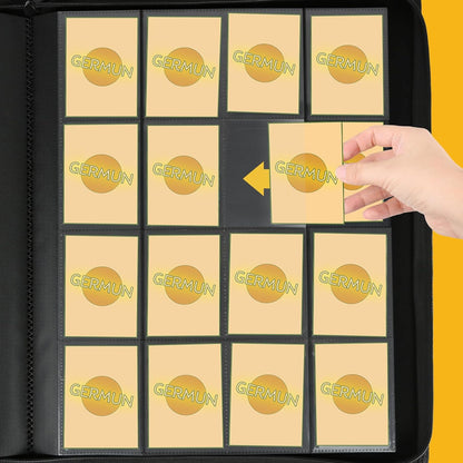 Trading Card Binder 16 Pocket, Foalgo PU Cover Card Binder for 1000+ Cards, Premium Trading Card Holder Folders, Double Sided Pocket Card Album for MTG, TCG (Black)