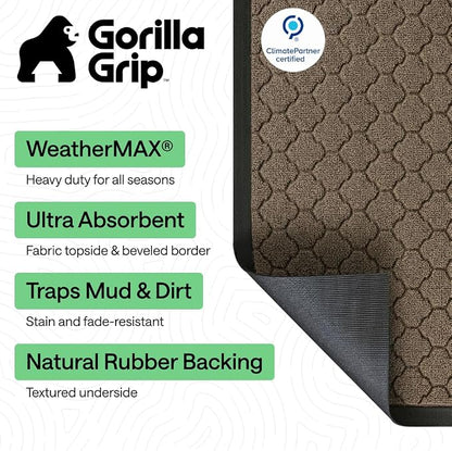 GORILLA GRIP 100% Waterproof All-Season WeatherMAX Doormat 35x23, US Designed - Image 3