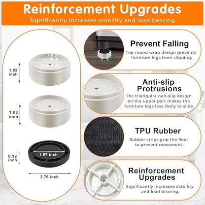 Furniture Risers Bed Risers Heavy Duty 1 inch, 2 inch, 3 inch, 4 inch Round - Image 3