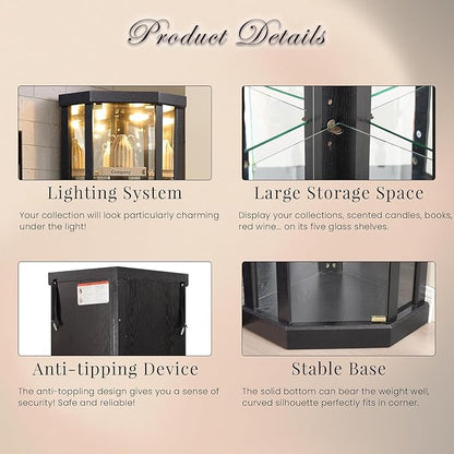 Anwick Corner Display Curio Cabinets - Image 3