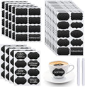 Chalkboard Labels - 180pcs Waterproof Reusable Blackboard Stickers with 2 Free Erasable White Chalk Marker, Mini Decorative Chalk Labels for Jars Containers Kitchen Home Pantry Office