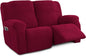 Recliner Loveseat Covers, 4-Piece Stretch Geometric Strokes Jacquard Reclining by Unknown