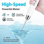 Milk Frother Rechargeable Handheld-Electric Whisk 3 Speed Adjustable, Coffee Frother Wand with 3 Stainless Whisks, Electric Foam Maker, Drink Mixer Blender for Latte Cappuccino Matcha Egg