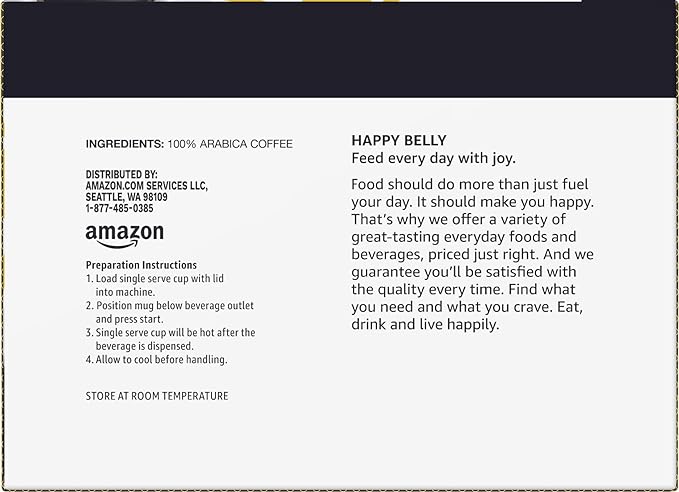 Happy Belly Light Roast Coffee Pods, Breakfast Blend, Compatible with Keurig 2.0 K-Cup Brewers, 24 Count