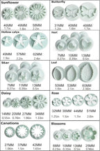 Flower Fondant Cutters,73Pcs Cake Cookie Cutter Plunger Sugarcraft Alphabet Letters Decorating Tools,Sunflower Rose Leaf Butterfly Heart Star Carnation Hollow Calyx Cutter Molds,Icing Modelling Kit