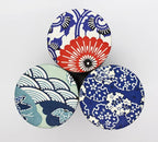 Japanese Pokkan Coffee Spice Tea Tin Canister Washi Paper Storage with Lid 7.05 oz Capacity (Hana Yukiwa)